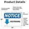 Signmission Restroom (Down Arrow) Sign With Symbol, 24 in W x Rectangle, Vinyl Decal OS-2PACK-NS-D-1824-L-18094 - alternate 4